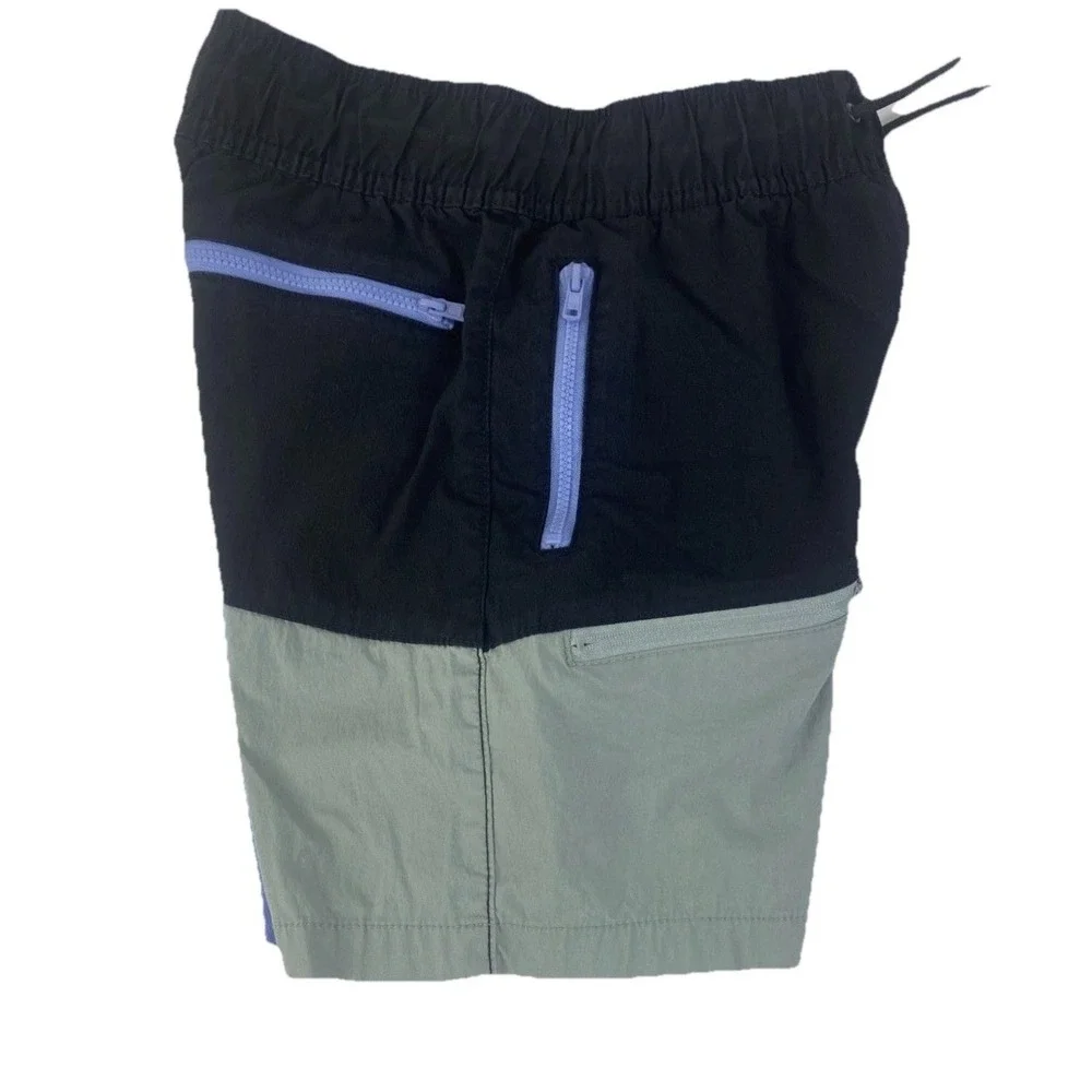 Wonder‎ Nation Swim Trunks Boys Size 8 Colorblock Mesh Lined Black Blue Kids